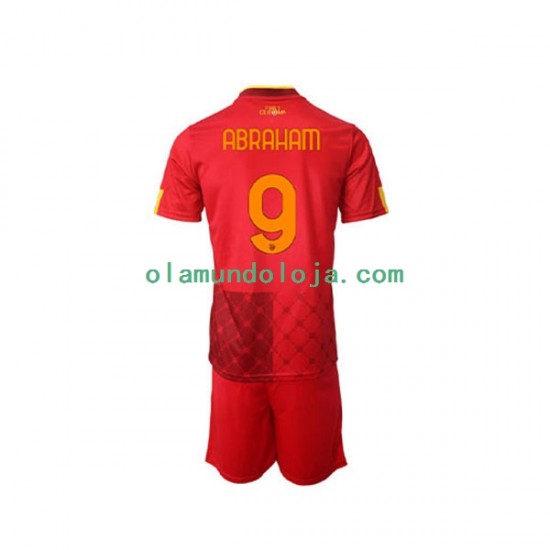 Camisola AS Roma Tammy Abraham 9 Criança Equipamento Primeiro 2022-2023 Manga Curta